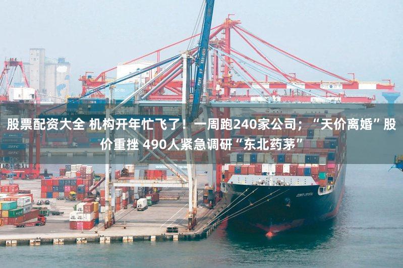 股票配资大全 机构开年忙飞了！一周跑240家公司；“天价离婚”股价重挫 490人紧急调研“东北药茅”