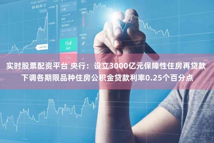 实时股票配资平台 央行：设立3000亿元保障性住房再贷款 下调各期限品种住房公积金贷款利率0.25个百分点