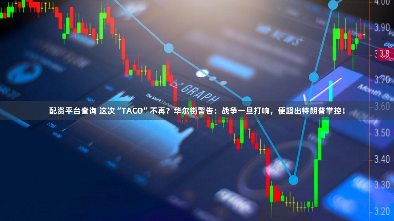 配资平台查询 这次“TACO”不再？华尔街警告：战争一旦打响，便超出特朗普掌控！