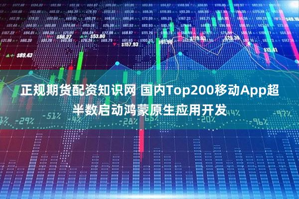 正规期货配资知识网 国内Top200移动App超半数启动鸿蒙原生应用开发